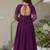 Purple embroidery vichitra silk Anarkali set