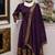 Purple embroidery vichitra silk Anarkali set
