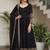 Black embroidery vichitra silk Anarkali set