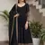 Black embroidery vichitra silk Anarkali set