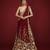MAROON ZARI DORI & SEQUINS EMBROIDERED VELVET FESTIVE BRIDAL WEDDING & PARTY WEAR SEMI STITCHED LEHENGA CHOLI