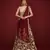 MAROON ZARI DORI & SEQUINS EMBROIDERED VELVET FESTIVE BRIDAL WEDDING & PARTY WEAR SEMI STITCHED LEHENGA CHOLI