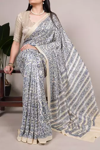  tasar art silk printed saree with classic appeal