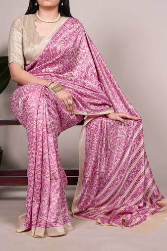 traditional tasar art silk printed saree with classic appeal