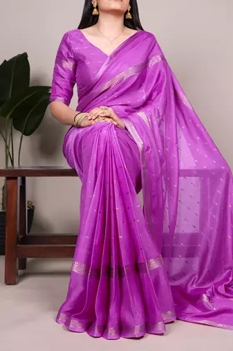 Festive crepe saree with artful weaving