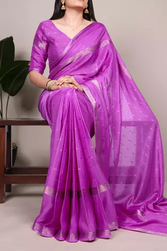 Festive crepe saree with artful weaving