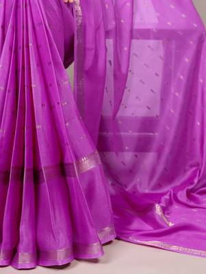 Festive crepe saree with artful weaving 5