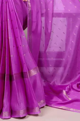 Festive crepe saree with artful weaving