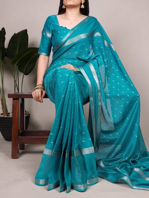 Festive crepe saree with artful weaving 1