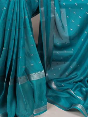 Festive crepe saree with artful weaving 2