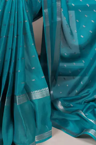 Festive crepe saree with artful weaving