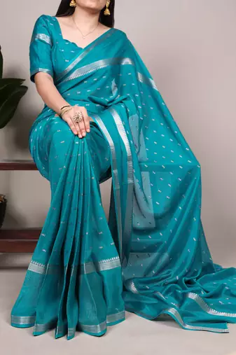 Festive crepe saree with artful weaving