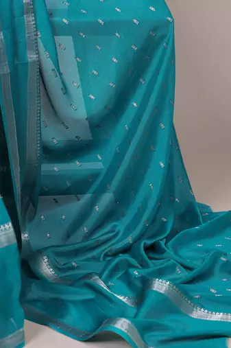 Festive crepe saree with artful weaving