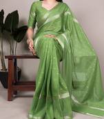 Festive crepe saree with artful weaving