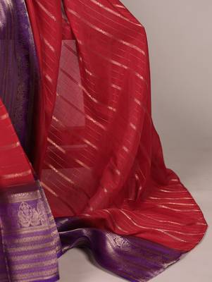 Crepe saree with zari weaving work 4