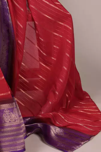 Crepe saree with zari weaving work