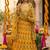 Yellow Floral Printed Organza Lehenga set choli dupatta