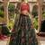 Dark Green Floral Printed Embroidered Organza Lehenga set choli dupatta