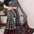 Polyester viscose chanderi ikat print saree with rich zari weaving border