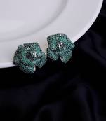 Imperial crystal floral studs in rhodium