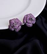Imperial crystal floral studs in rhodium