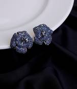 Imperial crystal floral studs in rhodium