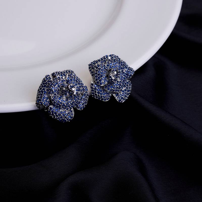 Imperial crystal floral studs in rhodium
