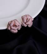 Majesty floral shining studs in rose gold