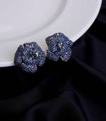 Imperial crystal floral studs in rhodium