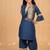 Blue embroidered cotton kurta set
