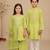 Green embroidered cotton kurta pyjama