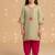 Green embroidered viscose kurta set