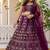 Wine georgette sequins embroidered lehenga set with choli and dupatta