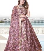 multicolour printed organza Lehenga set with Choli and dupatta