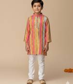 Multicolor embroidered cotton kurta pyjama