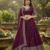 Wine Chinon Silk Thread With sequin Lehenga set with Choli and dupatta