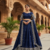 Navy Blue Chinon Silk Thread With sequin Lehenga set with Choli and dupatta