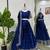 Navy Blue Chinon Silk Thread With sequin Lehenga set with Choli and dupatta