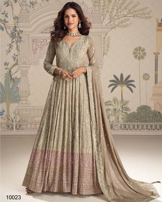 chiku georgette anarkali suit - full stitched free size 1