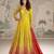 Yellow georgette free size stitced anarkali suit with embroidered sequence work