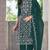 Green chiffon  semi stitched suit with embroidered sequence work