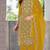 yellow chiffon embroidered sequin suit
