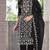 black chiffon embroidered sequin suit