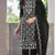 black chiffon embroidered sequin suit