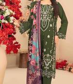 mehendi cambric cotton embroidered sequin suit