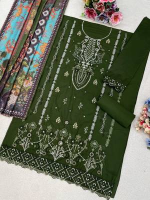 mehendi cambric cotton embroidered sequin suit 2
