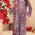 purple cambric cotton embroidered & khatli work suit