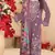 purple cambric cotton embroidered & khatli work suit