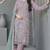 lavender faux georgette embroidered sequin suit