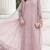 pink faux georgette embroidered sequin suit